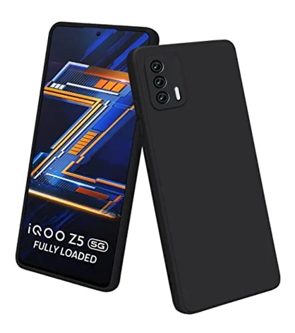 Vivo_Iqoo_Z5_5G_Black_Silicone_Protective_Back_Case_Cover