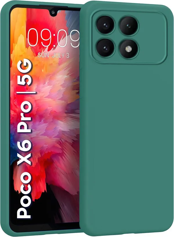 Poco_X6_Pro_5G_Green_Silicone_Protective_Back_Case_Cover