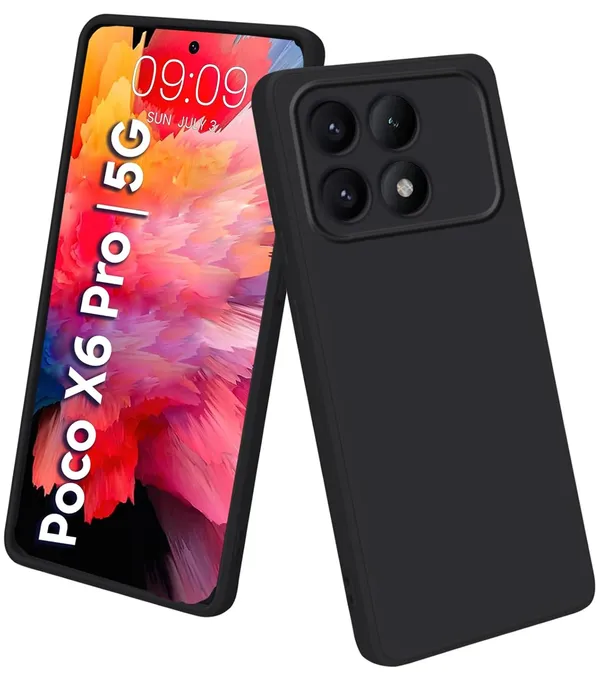 Poco_X6_Pro_5G_Black_Silicone_Protective_Back_Case_Cover