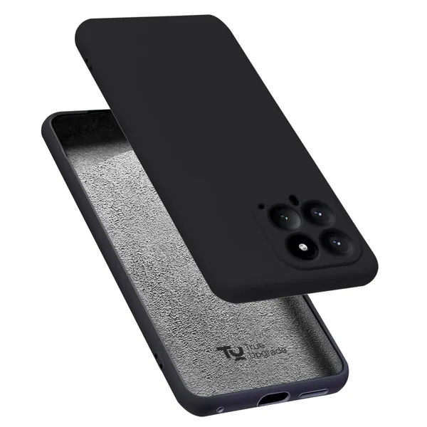TRUEUPGRADE_Liquid_Silicone_Designed_Back_Case_Cover_for_Xiaomi_Mi_14_5G_|_Microfiber_Inside,_Full_Protection_|_Bumper_Back_Cover_Case_for_Xiaomi_Mi_14_5G_-_Black