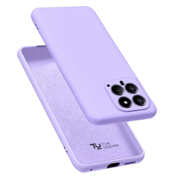 TRUEUPGRADE_Liquid_Silicone_Designed_Back_Case_Cover_for_Xiaomi_Mi_14_5G_|_Microfiber_Inside,_Full_Protection_|_Bumper_Back_Cover_Case_for_Xiaomi_Mi_14_5G_-_Light_Purple