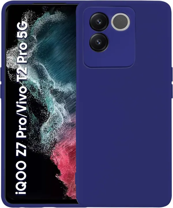 Iqoo_Z7_Pro_|_Vivo_T2_Pro_5G_Blue_Silicone_Protective_Back_Case_Cover