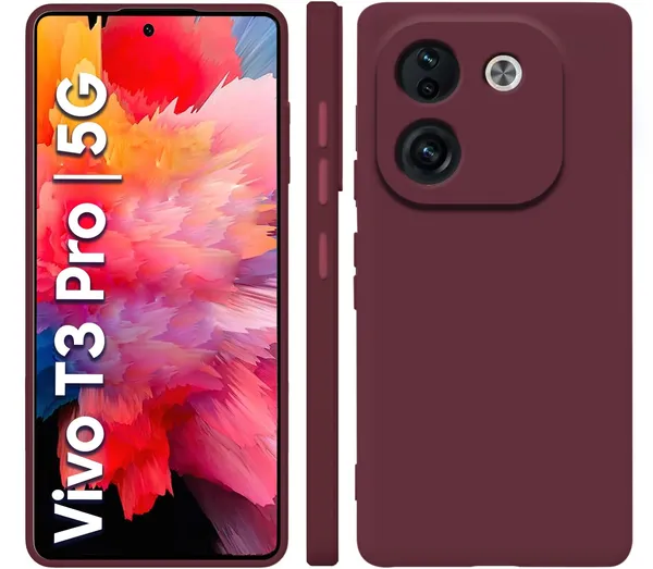 Iqoo_Z9S_Pro_5G_|_Vivo_T3_Pro_5G_Wine_Silicone_Protective_Back_Case_Cover