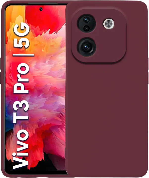 Iqoo_Z9S_Pro_5G_|_Vivo_T3_Pro_5G_Wine_Silicone_Protective_Back_Case_Cover