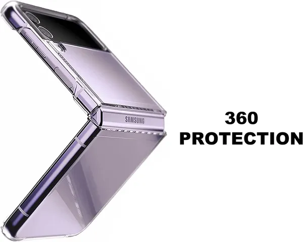 2021,_Samsung_Z_Flip_4_Clear_Leather_Protective_Back_Case_Cover_For