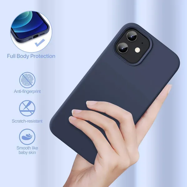 Iphone_12_|_12_Pro_Blue_Silicone_Protective_Back_Case_Cover