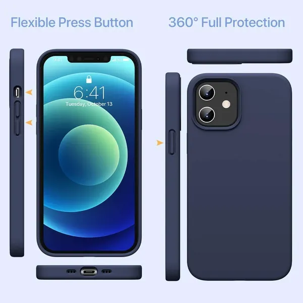 Iphone_12_|_12_Pro_Blue_Silicone_Protective_Back_Case_Cover