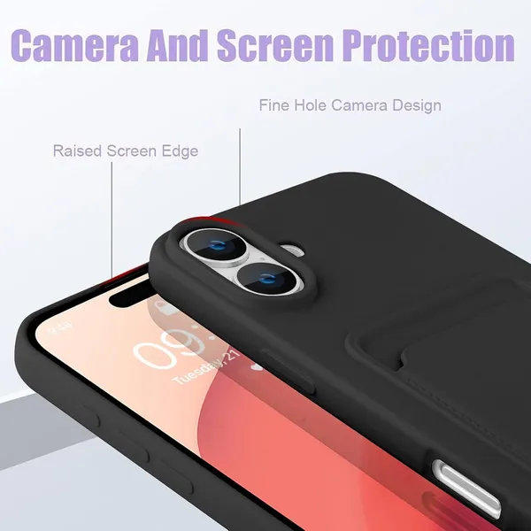 TRUEUPGRADE_for_iPhone_16_Cases_with_Card_Holder,_Military_Grade_Drop_Protection,_Rugged_Hard_Back_&_Silicone_Edge_Phone_Case,_for_iPhone_6.1"_2024,_Black