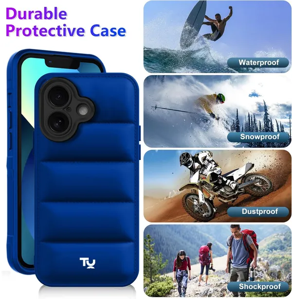 TRUEUPGRADE_Back_Case_Cover_for_iPhone_16_5G_|_Compatible_for_iPhone_16_5G_Back_Case_Cover_|_Puff_Case_with_Camera_Protection_|Blue