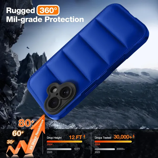 TRUEUPGRADE_Back_Case_Cover_for_iPhone_16_5G_|_Compatible_for_iPhone_16_5G_Back_Case_Cover_|_Puff_Case_with_Camera_Protection_|Blue