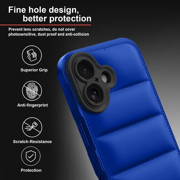 TRUEUPGRADE_Back_Case_Cover_for_iPhone_16_5G_|_Compatible_for_iPhone_16_5G_Back_Case_Cover_|_Puff_Case_with_Camera_Protection_|Blue