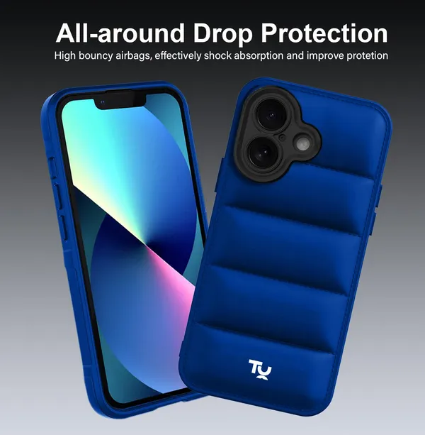 TRUEUPGRADE_Back_Case_Cover_for_iPhone_16_5G_|_Compatible_for_iPhone_16_5G_Back_Case_Cover_|_Puff_Case_with_Camera_Protection_|Blue