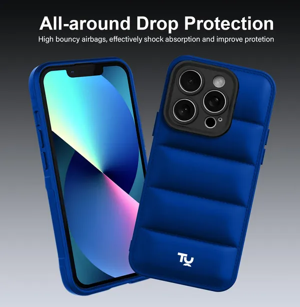 TRUEUPGRADE_Back_Case_Cover_for_iPhone_16_Pro_5G_|_Compatible_for_iPhone_16_Pro_5G_Back_Case_Cover_|_Puff_Case_with_Camera_Protection_|Blue