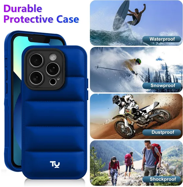 TRUEUPGRADE_Back_Case_Cover_for_iPhone_16_Pro_5G_|_Compatible_for_iPhone_16_Pro_5G_Back_Case_Cover_|_Puff_Case_with_Camera_Protection_|Blue