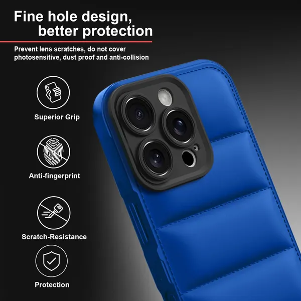 TRUEUPGRADE_Back_Case_Cover_for_iPhone_16_Pro_5G_|_Compatible_for_iPhone_16_Pro_5G_Back_Case_Cover_|_Puff_Case_with_Camera_Protection_|Blue