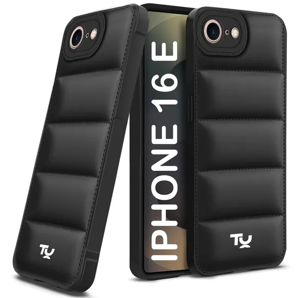 TRUEUPGRADE_Back_Case_Cover_for_iPhone_16e_|_Compatible_for_iPhone_16e_Back_Case_Cover_|_Puff_Case_with_Camera_Protection_|Black