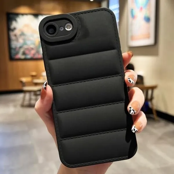 TRUEUPGRADE_Back_Case_Cover_for_iPhone_16e_|_Compatible_for_iPhone_16e_Back_Case_Cover_|_Puff_Case_with_Camera_Protection_|Black