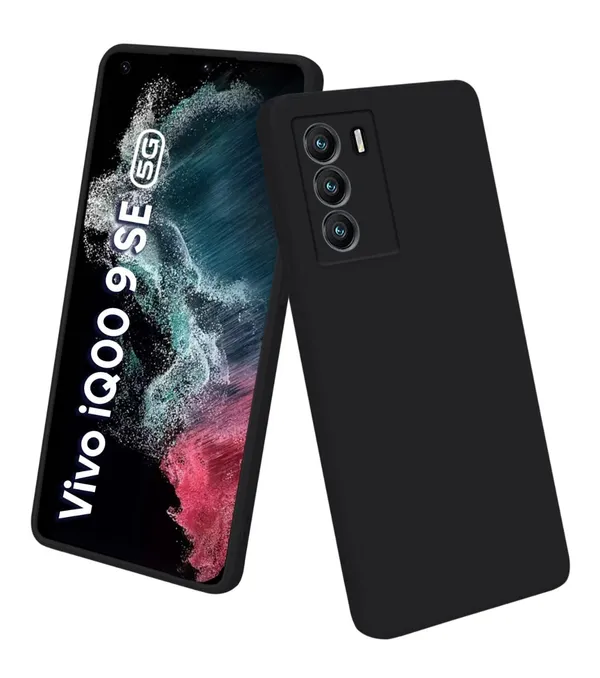 Iqoo_9_Se_5G_Black_Silicone_Protective_Back_Case_Cover