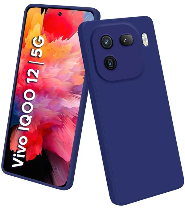 Iqoo_12_5G_Blue_Silicone_Protective_Back_Case_Cover