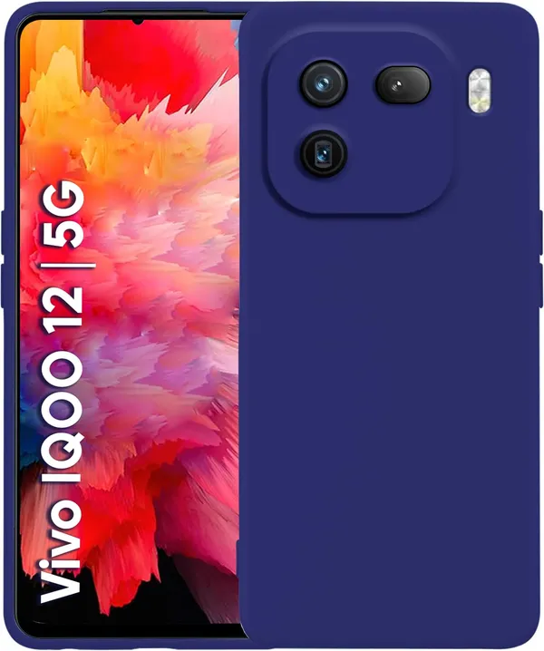 Iqoo_12_5G_Blue_Silicone_Protective_Back_Case_Cover