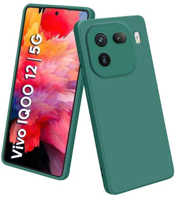 Iqoo_12_5G_Green_Silicone_Protective_Back_Case_Cover