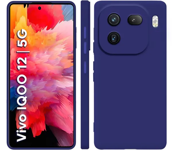 Iqoo_12_5G_Blue_Silicone_Protective_Back_Case_Cover