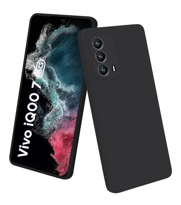 Iqoo_7_5G_Black_Silicone_Protective_Back_Case_Cover