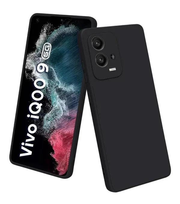 Iqoo_9_5G_Black_Silicone_Protective_Back_Case_Cover