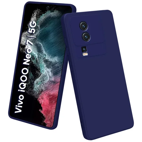 Iqoo_Neo_7_5G_Blue_Silicone_Protective_Back_Case_Cover