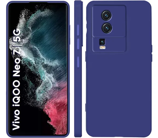 Iqoo_Neo_7_5G_Blue_Silicone_Protective_Back_Case_Cover