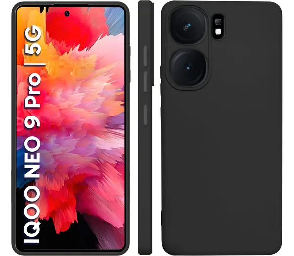Iqoo_Neo_9_Pro_5G_Black_Silicone_Protective_Back_Case_Cover