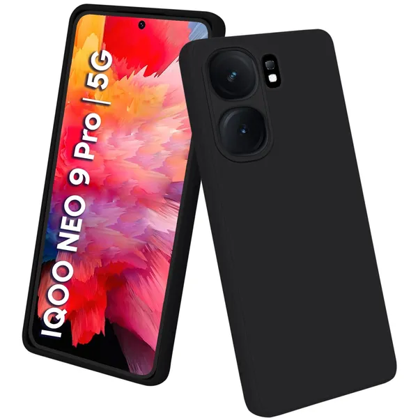 Iqoo_Neo_9_Pro_5G_Black_Silicone_Protective_Back_Case_Cover