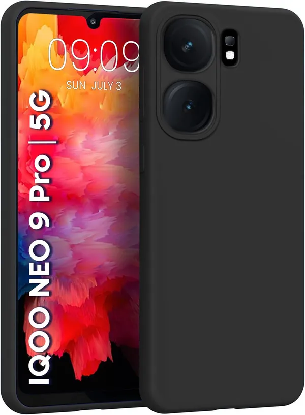 Iqoo_Neo_9_Pro_5G_Black_Silicone_Protective_Back_Case_Cover