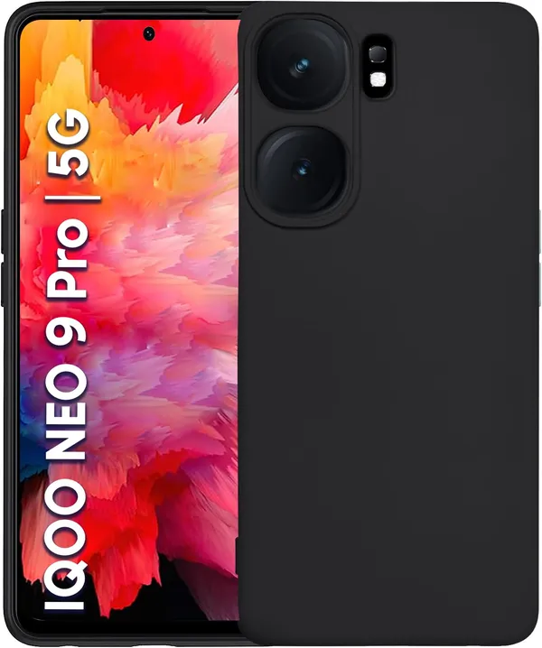 Iqoo_Neo_9_Pro_5G_Black_Silicone_Protective_Back_Case_Cover