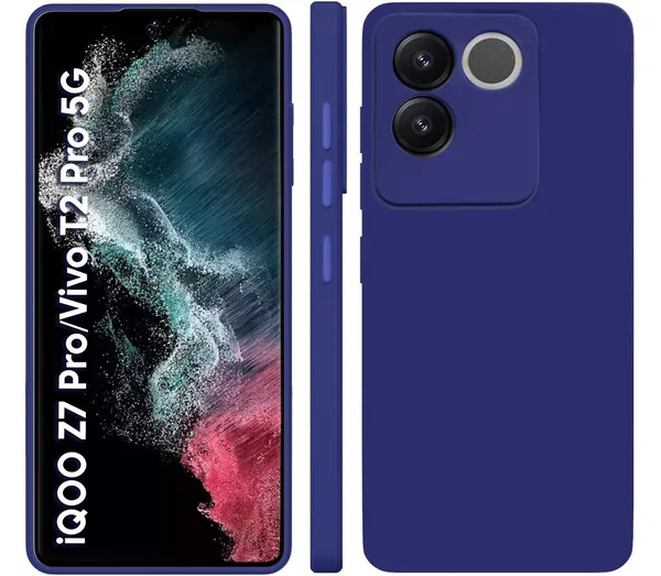 Iqoo_Z7_Pro_|_Vivo_T2_Pro_5G_Blue_Silicone_Protective_Back_Case_Cover