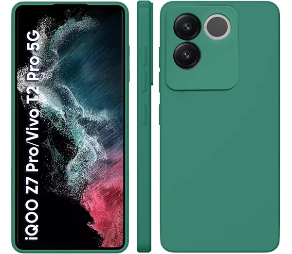 Iqoo_Z7_Pro_|_Vivo_T2_Pro_5G_Green_Silicone_Protective_Back_Case_Cover
