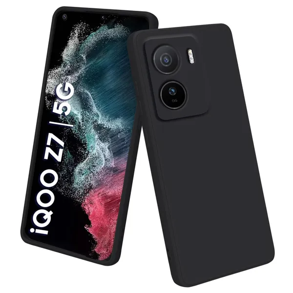 Iqoo_Z7_5G_|_Iqoo_Z7S_5G_Black_Silicone_Protective_Back_Case_Cover