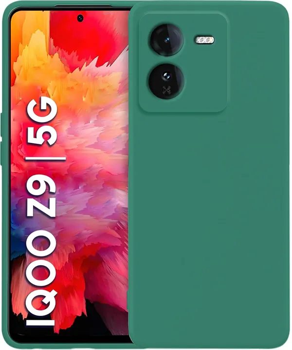 Iqoo_Z9_5G_Green_Silicone_Protective_Back_Case_Cover
