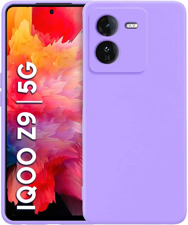Iqoo_Z9_5G_Purple_Silicone_Protective_Back_Case_Cover