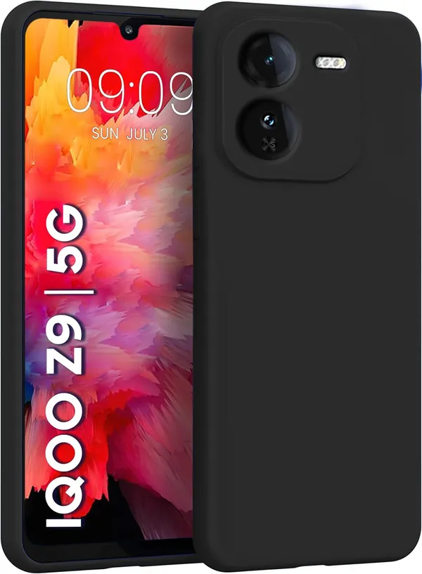 Iqoo_Z9_5G_Black_Silicone_Protective_Back_Case_Cover