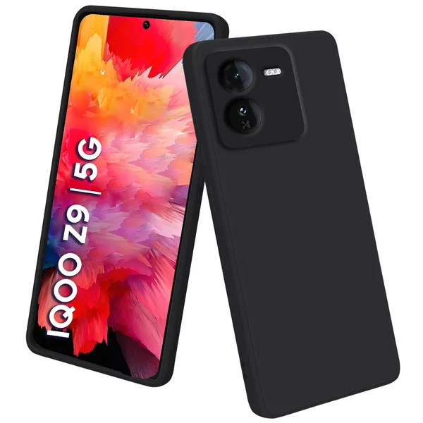 Iqoo_Z9_5G_Black_Silicone_Protective_Back_Case_Cover
