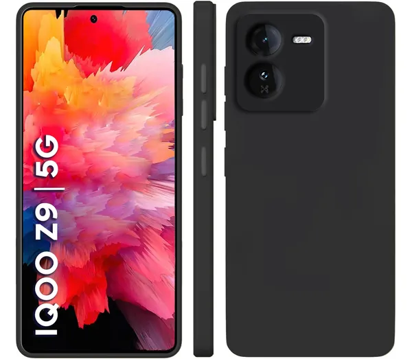 Iqoo_Z9_5G_Black_Silicone_Protective_Back_Case_Cover