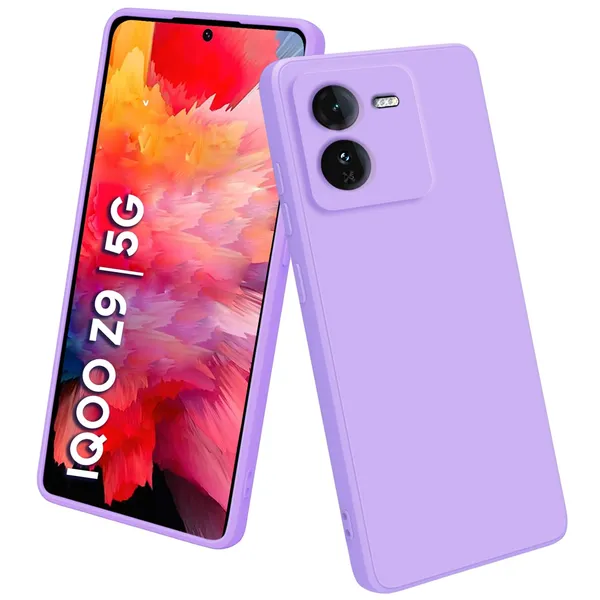 Iqoo_Z9_5G_Purple_Silicone_Protective_Back_Case_Cover