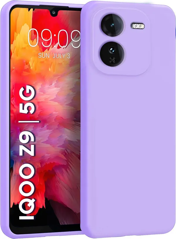 Iqoo_Z9_5G_Purple_Silicone_Protective_Back_Case_Cover