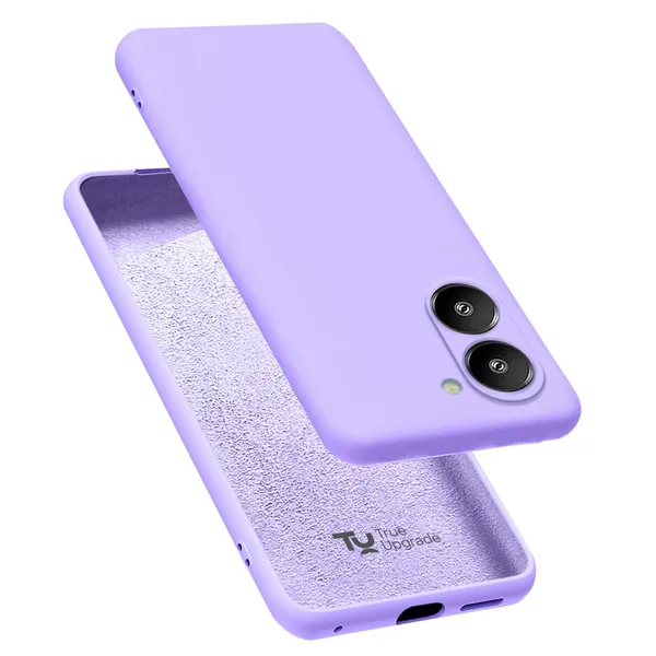 TRUEUPGRADE_Liquid_Silicone_Designed_Back_Case_Cover_for_iQOO_Z9_Lite/Vivo_T3_Lite_5G/Vivo_Y18/Y18e/Y03/Y28s/Y37_|_Microfiber_Inside|_Bumper_Back_Cover_Case_for_iQOO_Z9_Lite_-_Light_Purple