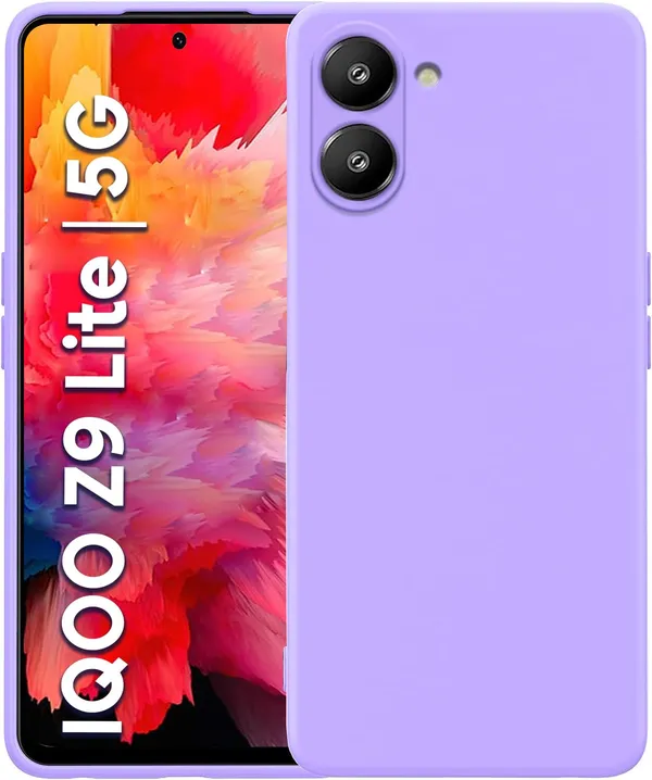 TRUEUPGRADE_Liquid_Silicone_Designed_Back_Case_Cover_for_iQOO_Z9_Lite/Vivo_T3_Lite_5G/Vivo_Y18/Y18e/Y03/Y28s/Y37_|_Microfiber_Inside|_Bumper_Back_Cover_Case_for_iQOO_Z9_Lite_-_Light_Purple