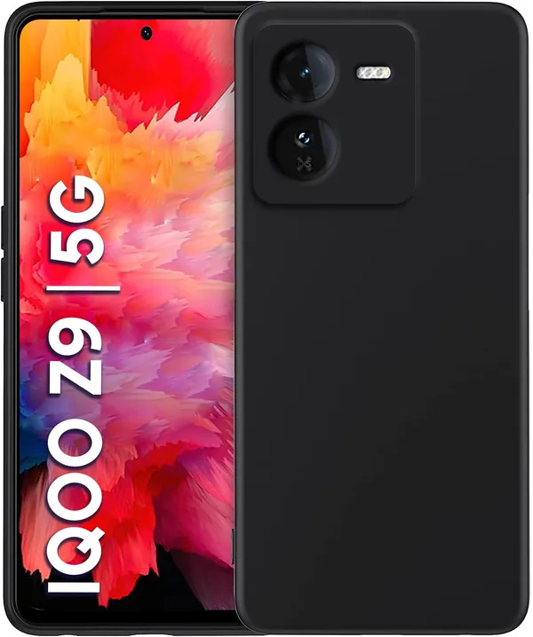 Iqoo_Z9_5G_Black_Silicone_Protective_Back_Case_Cover