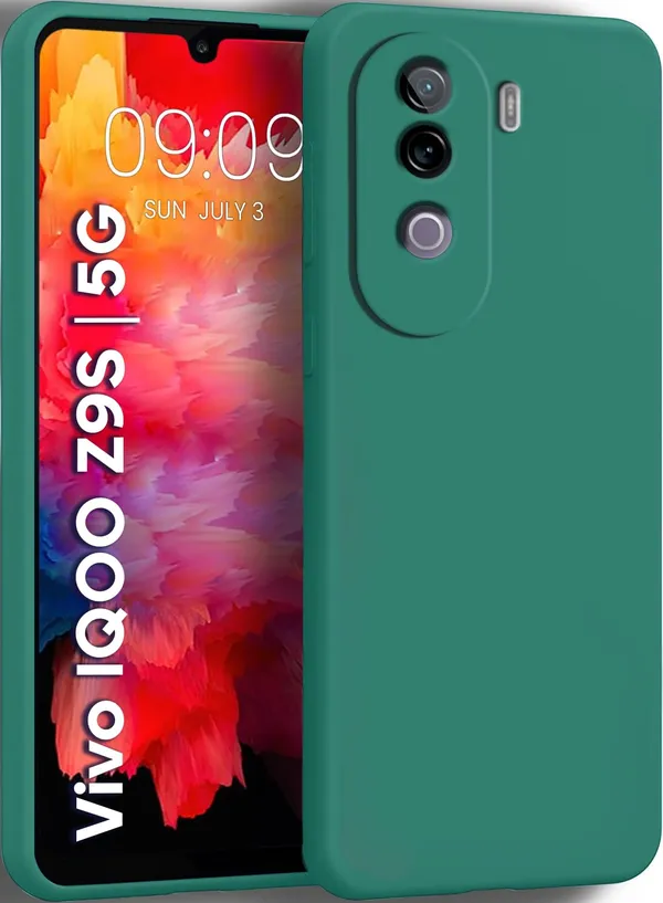 TRUEUPGRADE_Liquid_Silicone_Designed_Back_Case_Cover_for_iQOO_Z9s_5G_/_Vivo_V40e_5G_|_Microfiber_Inside,_Full_Protection_|_Bumper_Back_Cover_Case_for_iQOO_Z9s_5G_/_Vivo_V40e_5G_-_Green