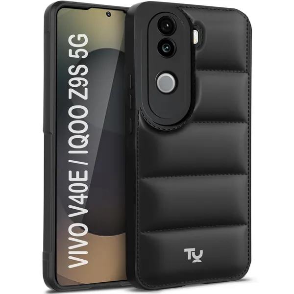 TRUEUPGRADE_Back_Case_Cover_for_Vivo_V40e_/_iQOO_Z9s_5G_|_Compatible_for_Vivo_V40e_/_iQOO_Z9s_5G_Back_Case_Cover_|_Puff_Case_with_Camera_Protection_|Black