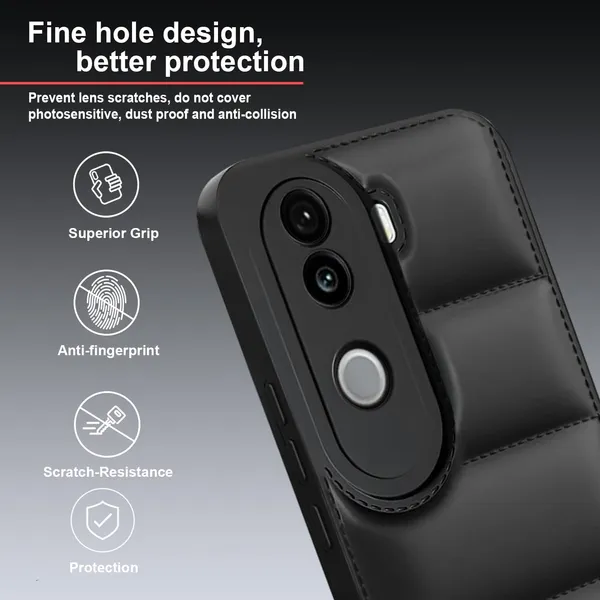 TRUEUPGRADE_Back_Case_Cover_for_Vivo_V40e_/_iQOO_Z9s_5G_|_Compatible_for_Vivo_V40e_/_iQOO_Z9s_5G_Back_Case_Cover_|_Puff_Case_with_Camera_Protection_|Black